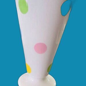 Century Ceramic Polka Dot Ceramic Ice Cream Cone Cup/Vase